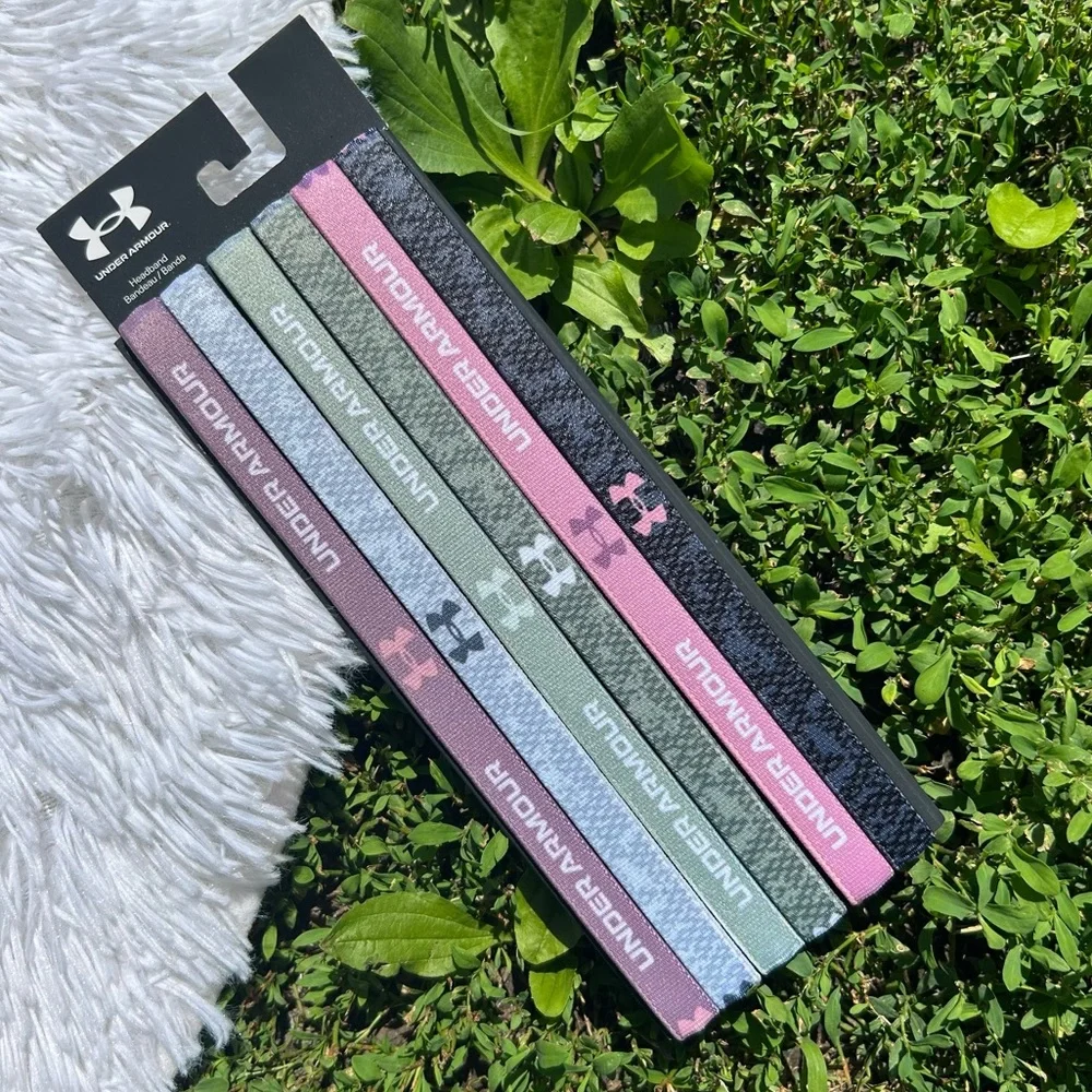 Under Armour Six Pack of Women’s Elastic Hair Headbands with Grip Underneath NEW
